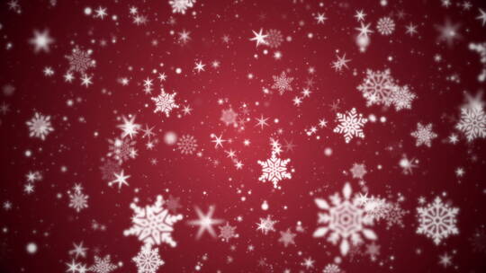 冬季雪花星星和粒子运动背景视频素材模板下载