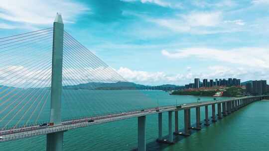 惠州大桥广州上海港口沿海城市交通素材