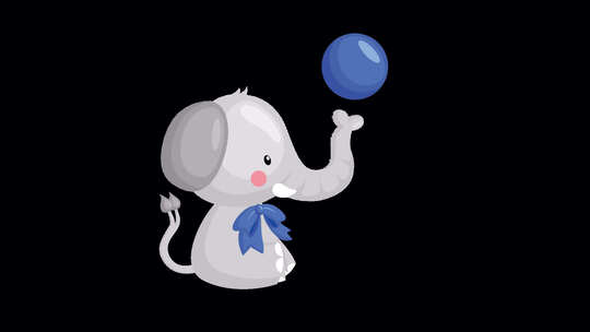 大象带球动画Alpha频道1080p
