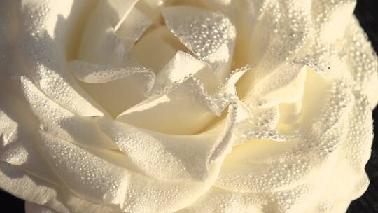 白玫瑰花瓣上的露珠视频素材模板下载