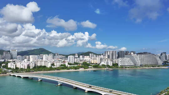 航拍海南三亚湾