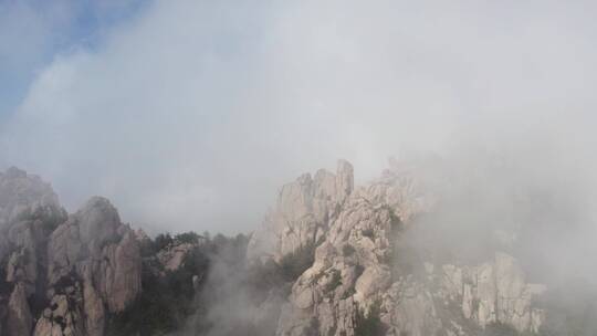 航拍青岛崂山巨峰自然风光