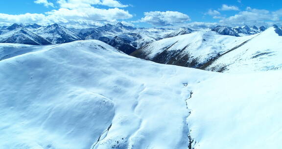 川西风光航拍梦笔山雪山风景