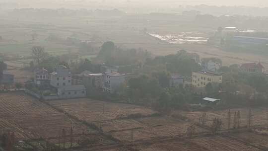 乡村田野鸟瞰全景