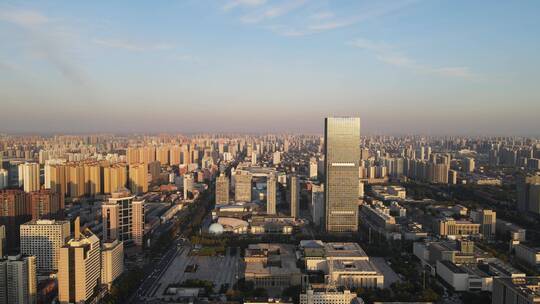 河北石家庄城市风光地标建筑航拍