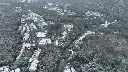 杨梅岭雪景航拍