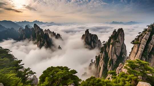 黄山云海壮美全景