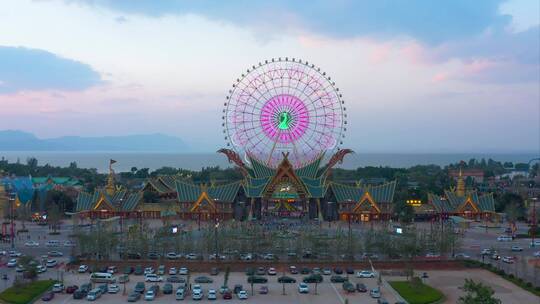 昆明晋宁七彩云南欢乐城航拍