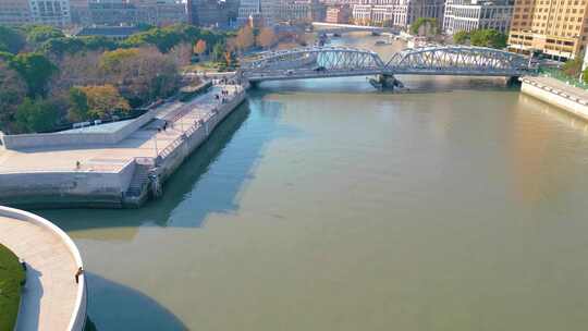 上海外滩黄浦江苏州河游船风景视频素材