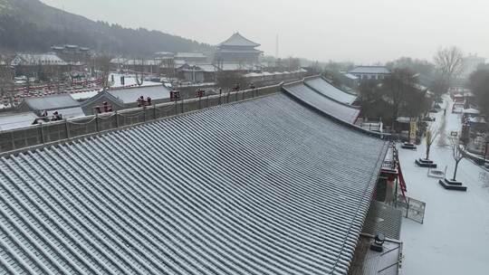 庆都山景区雪景航拍