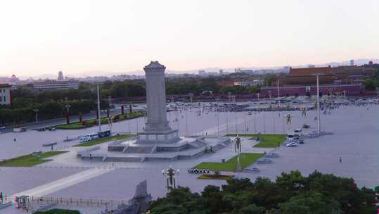 航拍人民英雄纪念碑广场（南）