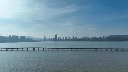 珠海伶仃洋大桥航拍珠三角环线高速海上桥梁视频素材模板下载