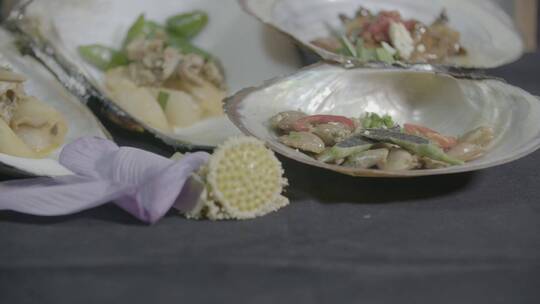 河蚌蚌肉美食视频素材模板下载