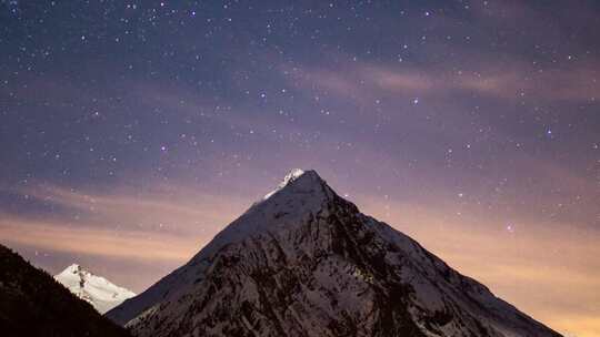 雪山自然风光延时