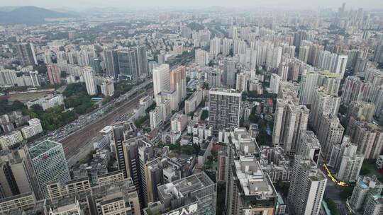 广州天 航拍东站商业中心 俯拍 铁路 林和西视频素材模板下载