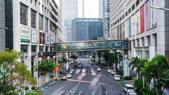 广州_高德置地广场_道路车流_延时摄影