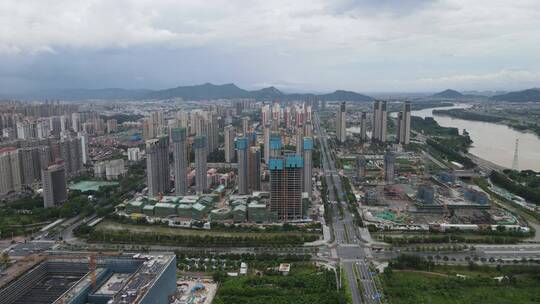 城市航拍福建漳州城市建设