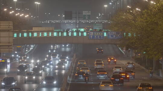 城市夜景 夜景车流