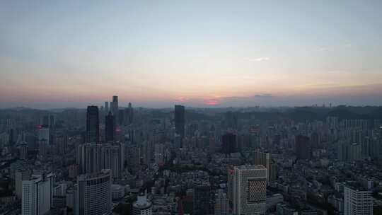 贵阳东山寺晚霞夜幕降临航拍