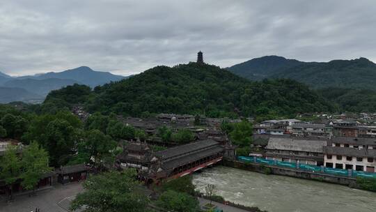 都江堰景区航拍