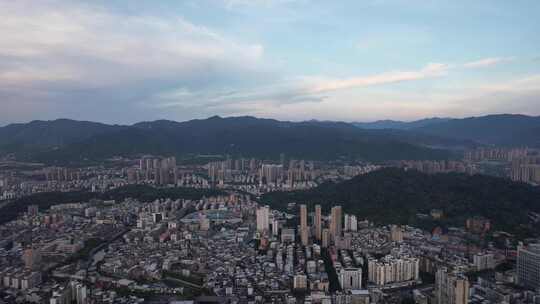 福建龙岩城市大景航拍