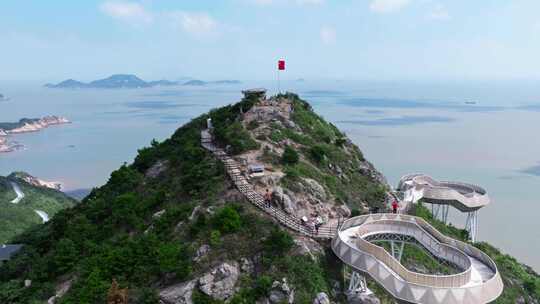 【4k合集1】航拍温岭石塘对戒观景台