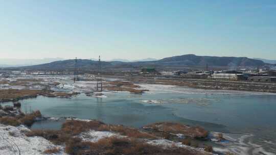 航拍雪景 唯美冬日空镜 立冬 冬至节气