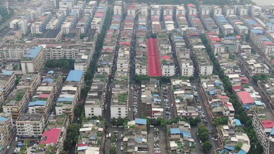 城市航拍密集住宅小区航拍