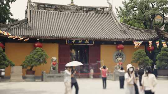 上海徐汇区龙华寺龙华塔寺庙中式建筑