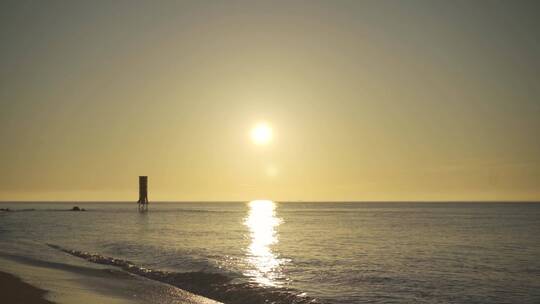 海边海平面日出清晨大海阳光黄昏夕阳希望光视频素材模板下载