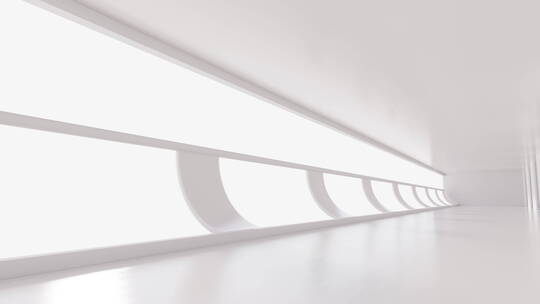 白色室内简约隧道3D渲染