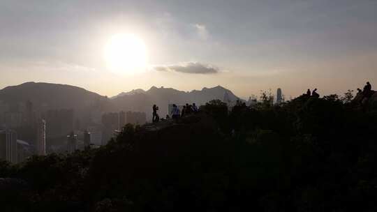 香港宝马山傍晚航拍