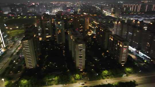 台州夜景航拍空镜