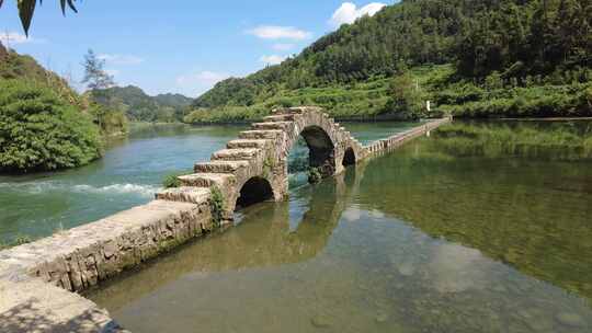 自然风光小桥流水风景实拍