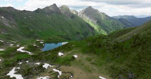 山脉，绿色，Lac Vert，湖