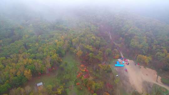 航拍吉林拉法山国家森林公园蛟河红叶谷秋景