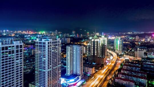 济南顺河高架夜景延时视频素材模板下载