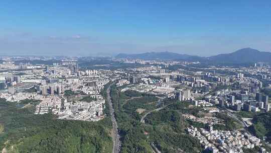 深圳市龙岗区城市风光航拍