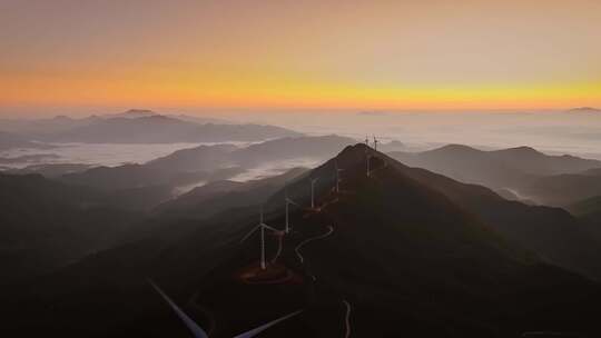 河源缺牙山日出云海航拍视频4K