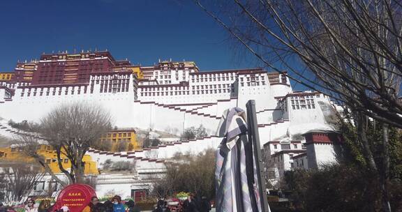 西藏拉萨布达拉宫内部视频素材模板下载