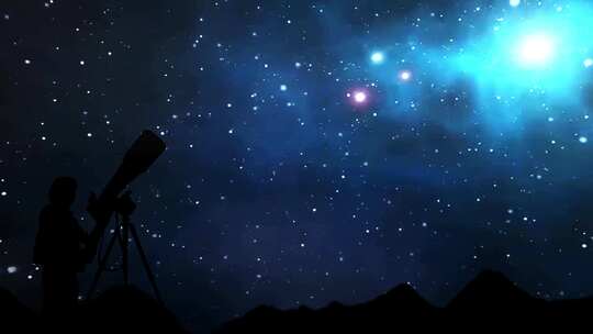星空延时山空间和天文学星云望远镜
