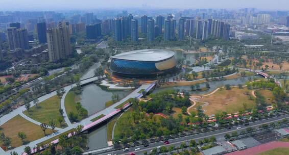 杭州运河亚运公园亚运会馆视频素材模板下载
