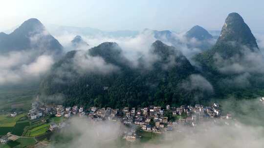 桂林山水阳朔风光中国航拍