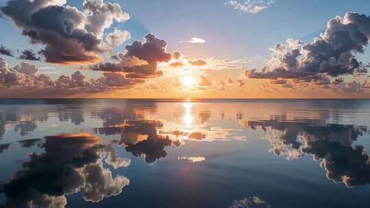 大海上日出日落合集朝霞晚霞海边海面