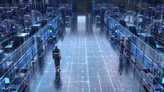 科研智慧工厂电子车间工业科技制造