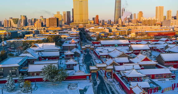 悟2x7航拍沈阳故宫雪景