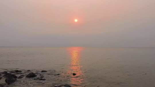 海边的唯美落日夕阳风景