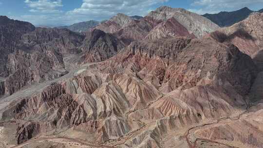 乌恰天山昆仑山交汇地貌航拍