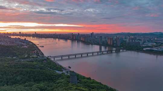 钱塘江大桥朝霞延时