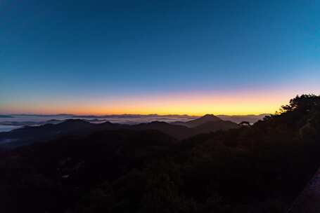 大山日出延时 云海森林